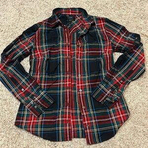 J.Crew Plaid Button-Up (Size 0)